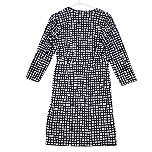 The Limited Faux Wrap Dress Medium Black White V Neck 3/4 Sleeves‎ - Picture 3 of 11